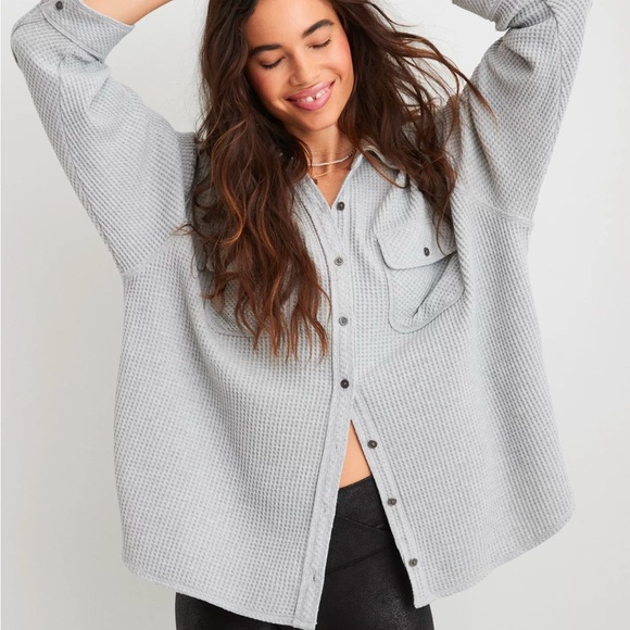 Aerie LumberJane Waffle Shirt - Picture 1 of 6